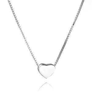 Tiny Love Heart Pendant Genuine Sterling Silver Plated Necklace